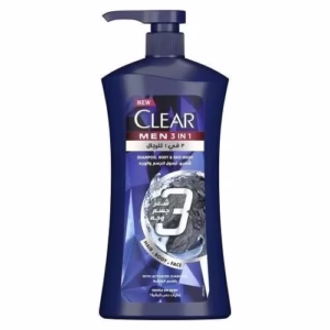 Clear Men 3 in 1 Charcoal | Ultimate Shampoo & Body Wash (900ml)